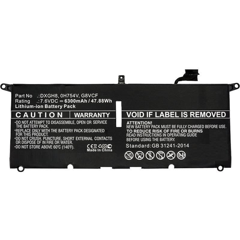 CoreParts MBXDE-BA0082 Replacement Laptop Battery for Dell XPS 13 9370 (2018), 7.6V 6300mAh 47.88Wh Li-Pol, Black - Image 1