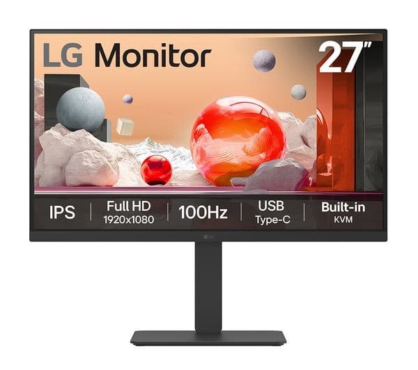 LG 27BA650-B 27" Full HD 1080p IPS LED Monitor - 100Hz, USB-C 65W Power Delivery, Built-in KVM, Speakers - Black - Image 1