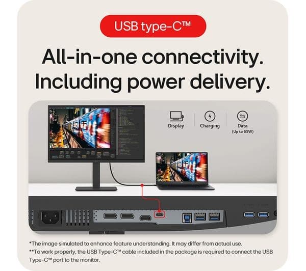 LG 27BA650-B 27" Full HD 1080p IPS LED Monitor - 100Hz, USB-C 65W Power Delivery, Built-in KVM, Speakers - Black - Image 5