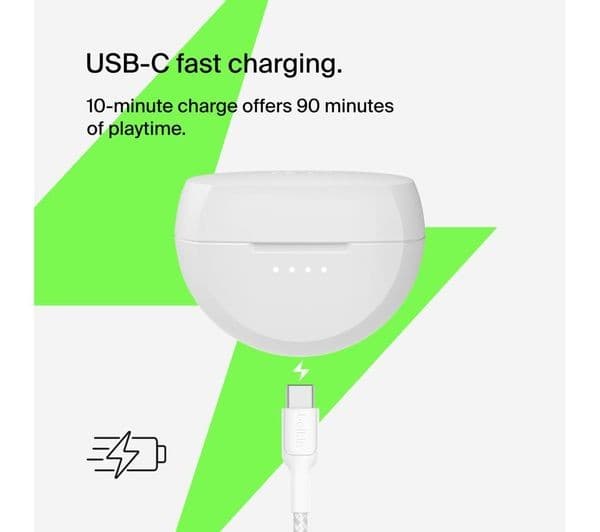 Belkin SoundForm Rhythm True Wireless Earbuds - White - Image 9