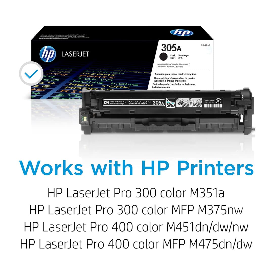 HP 305A Black Original LaserJet Toner Cartridge (CE410A) - Image 2