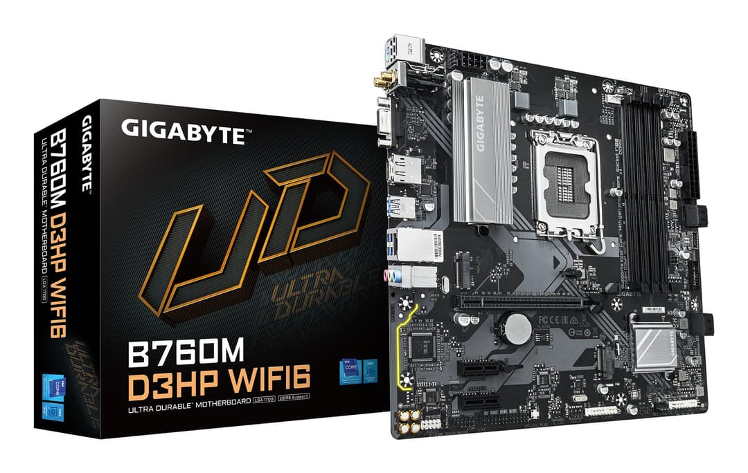 GIGABYTE B760M D3HP Intel B760 Micro-ATX LGA 1700 Motherboard - DDR5 - Wi-Fi 6 - Image 1