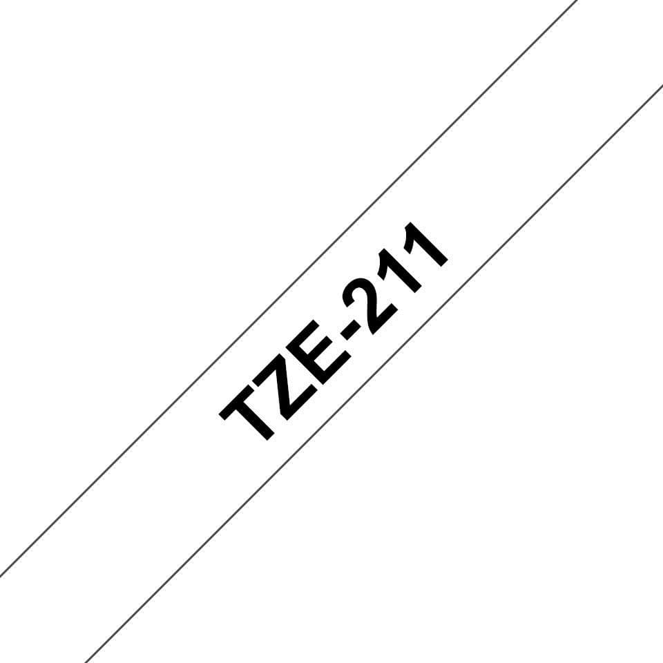Brother TZe-211 Laminated Label Tape 6mm x 8m, Black on White