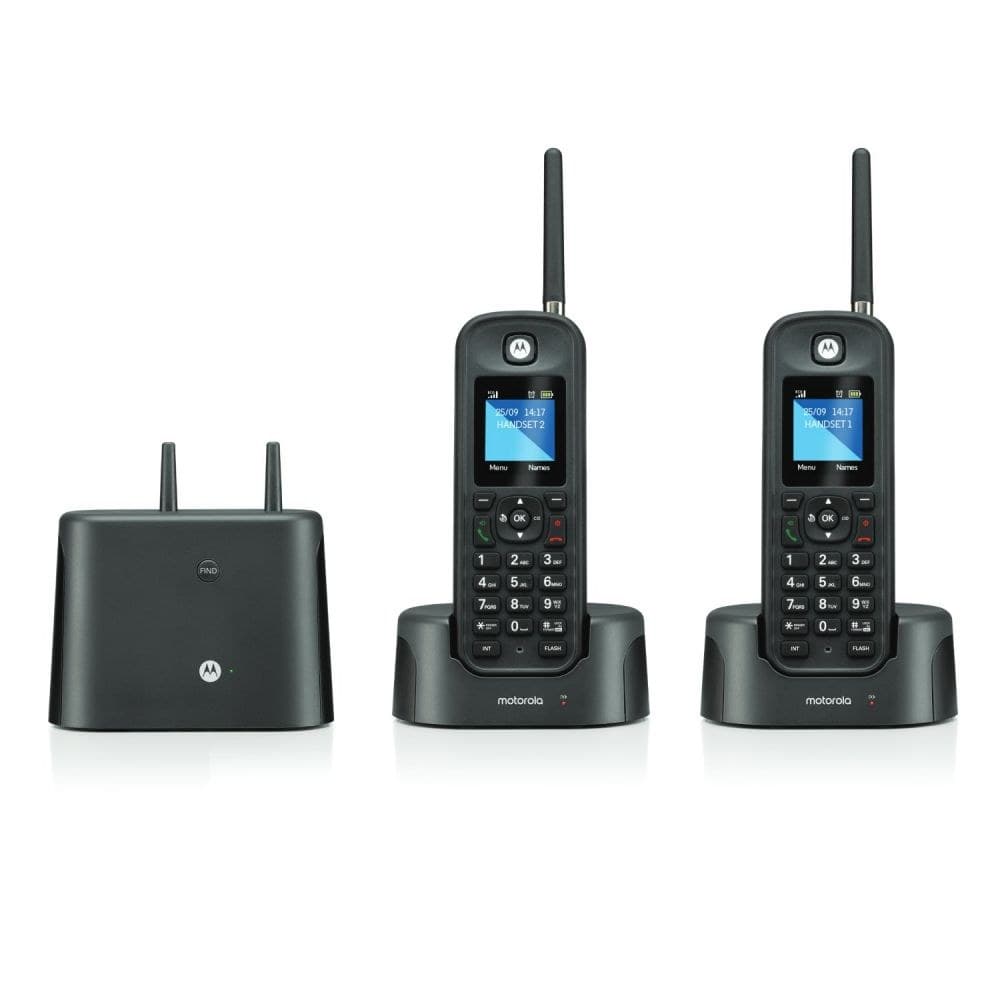 Motorola O2 Rugged Long Range DECT Cordless Phone - Twin (O202)