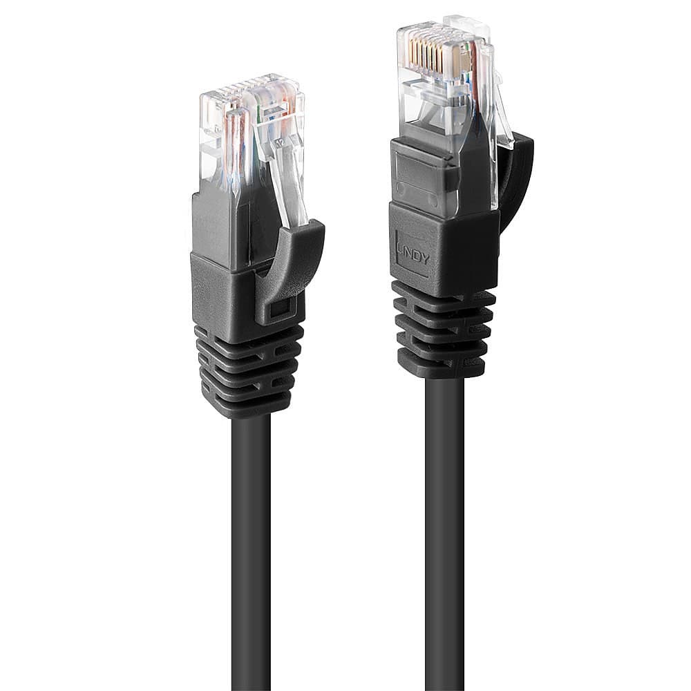 Lindy 2m Cat.6 U/UTP Ethernet Cable, Black - Image 1