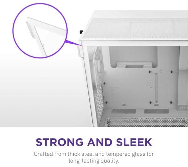 NZXT H5 Flow ATX Mid-Tower Case White - Image 6