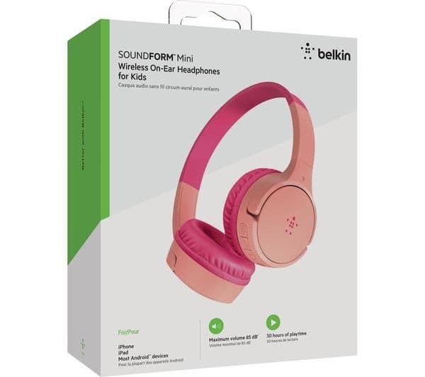 Belkin SoundForm Mini Wireless On-Ear Kids Headphones - Pink - Image 10