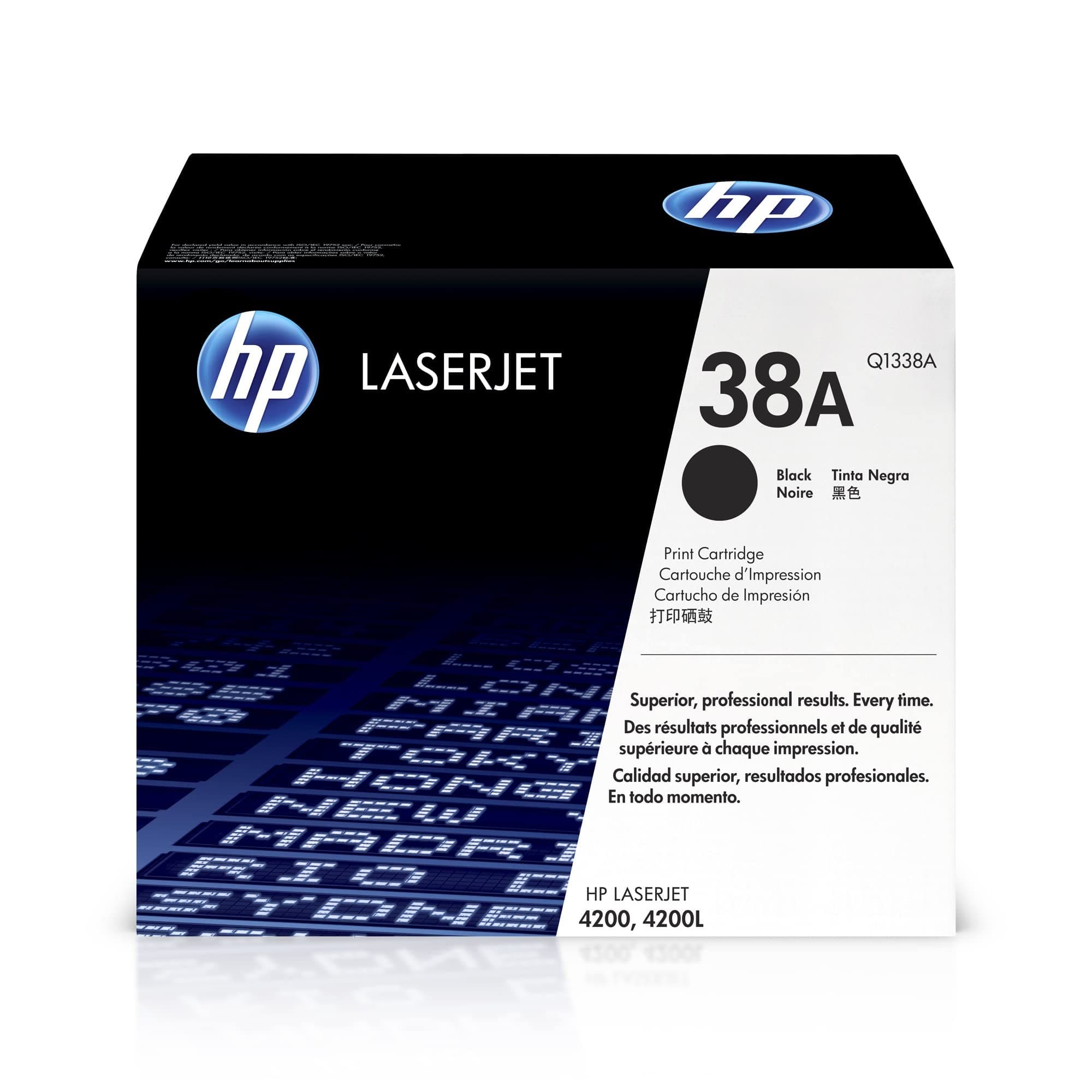 HP Q1338A 38A Original LaserJet Toner Cartridge - Black - 12,000 Pages - LaserJet 4200 Series