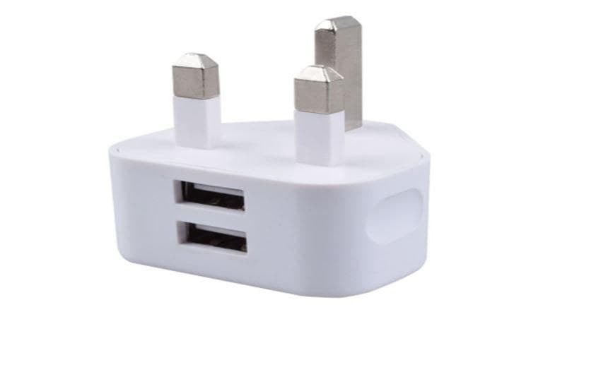 MicroConnect PETRAVEL36 Dual USB Mains Charger 2.1A, UK Plug, White