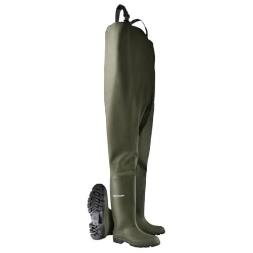 DUNLOP Pricemastor Chest Waders with Boots, PVC, Green, UK 11 - Image 2
