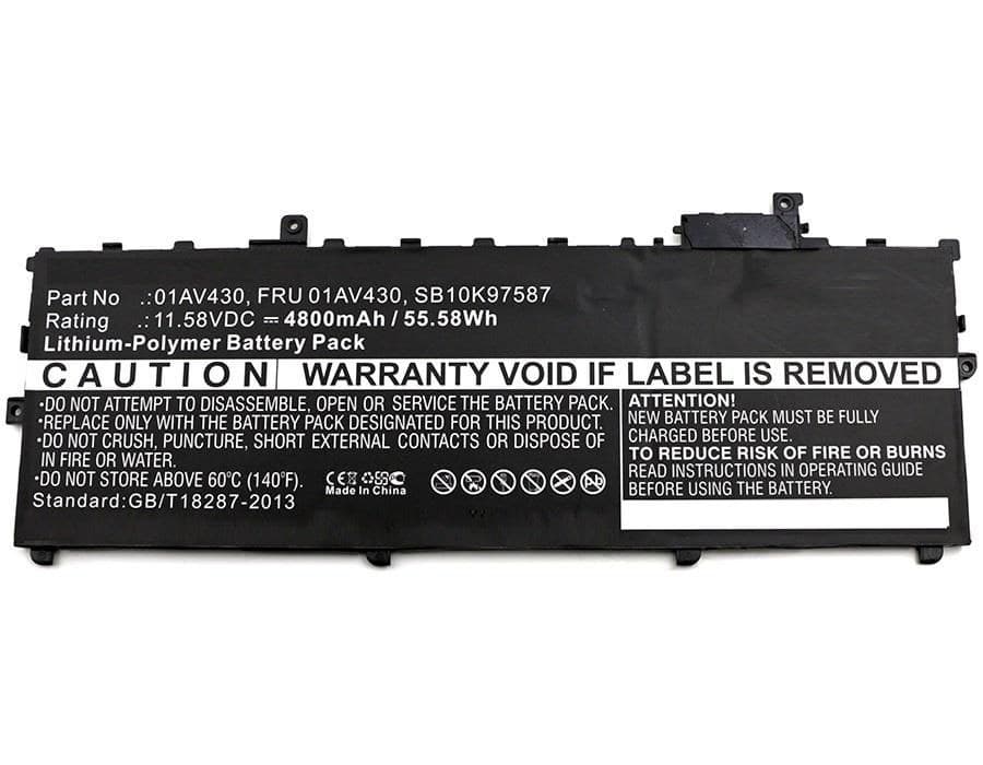 CoreParts MBXLE-BA0145 Replacement Laptop Battery for Lenovo ThinkPad X1 Carbon 2017 (01AV430, SB10K97587), 11.58V 4800mAh 55Wh Li-Pol