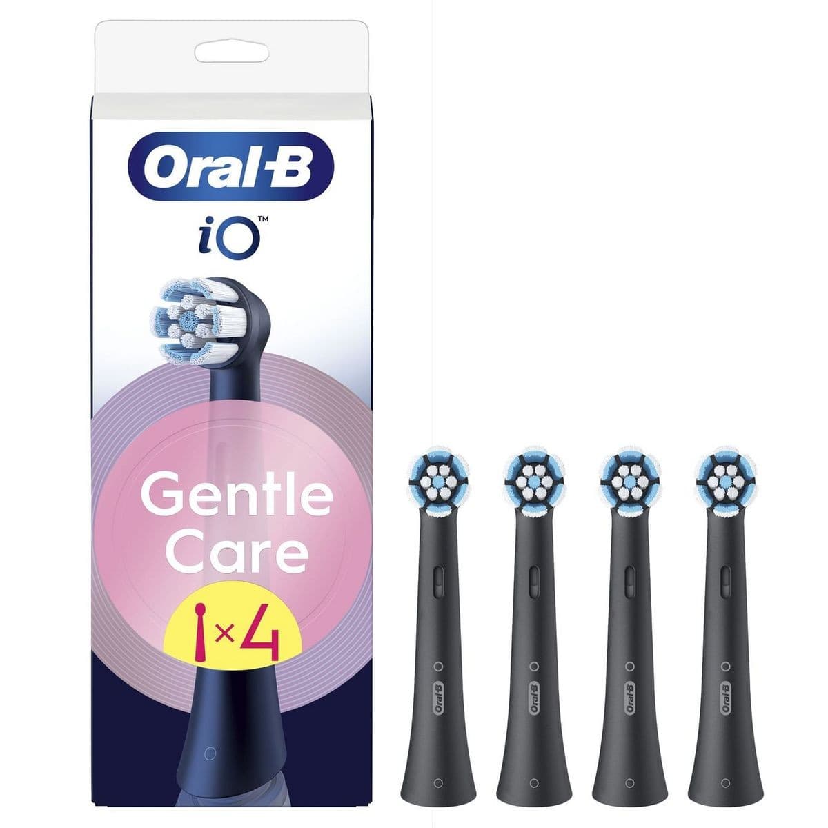 Oral-B iO Gentle Care Toothbrush Heads Black – 4 Pack