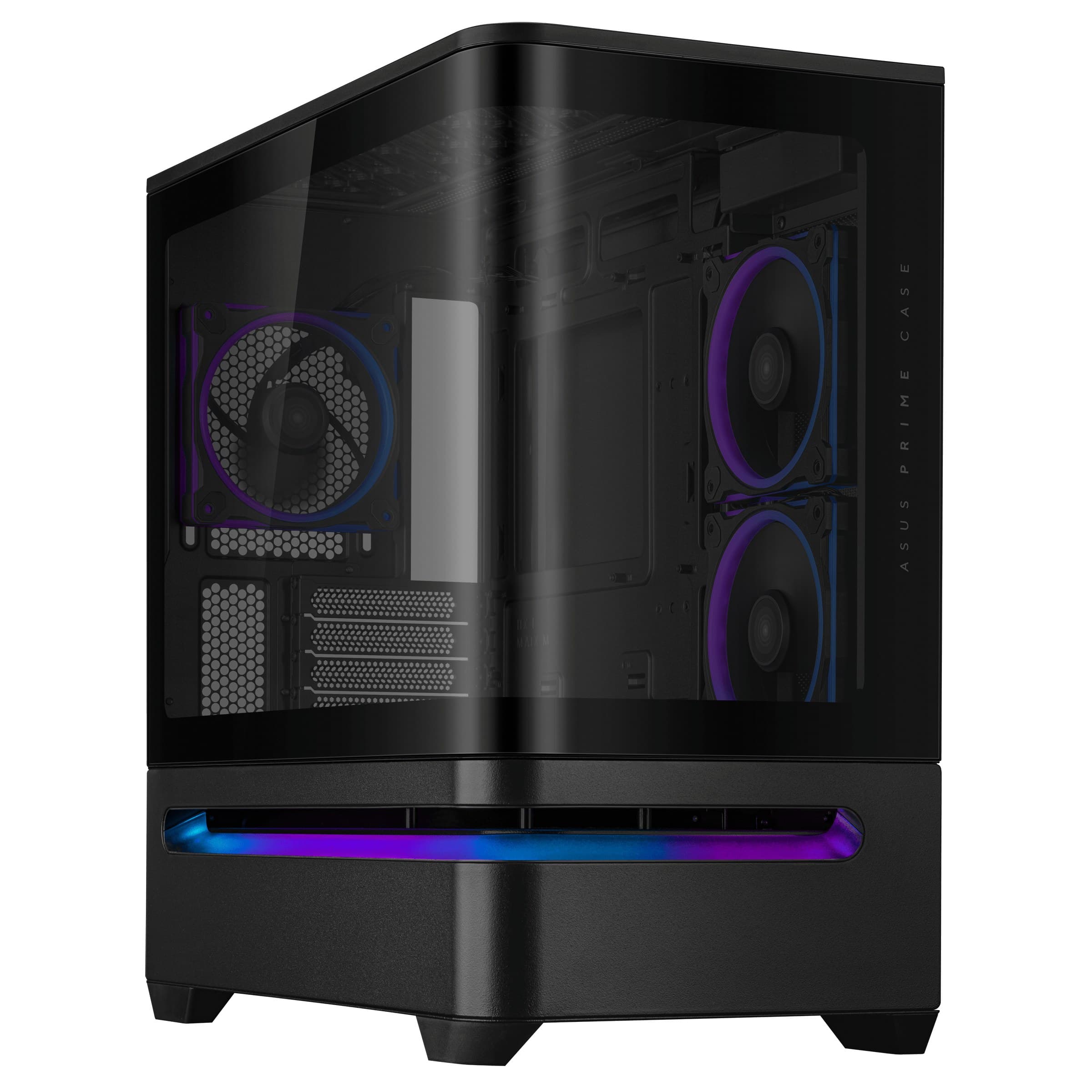 ASUS Prime AP202 ARGB Micro-ATX Curved Tempered Glass PC Case with 3 x 120mm ARGB Fans - Black
