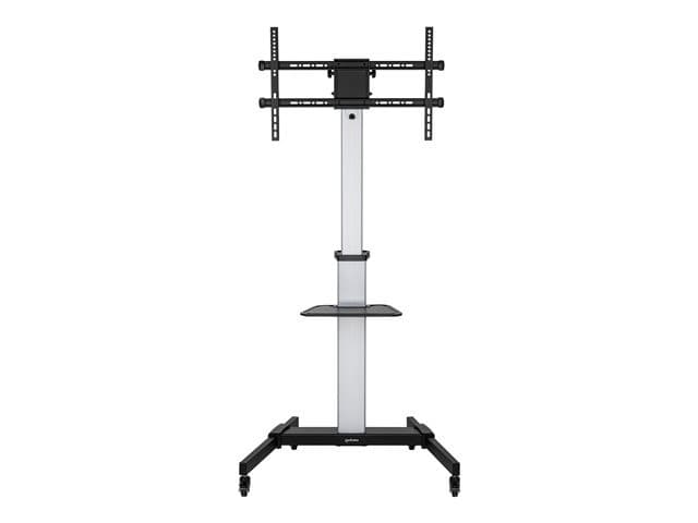 Manhattan TV Monitor Mount Trolley Stand Silver