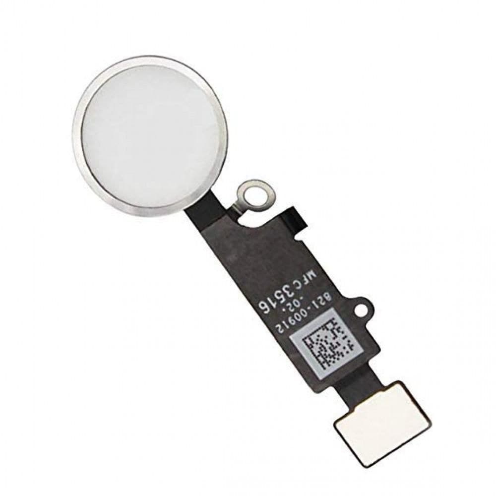 CoreParts Home Button Assembly for iPhone 7 / 7 Plus / 8 / 8 Plus - White with Silver Ring - Image 1