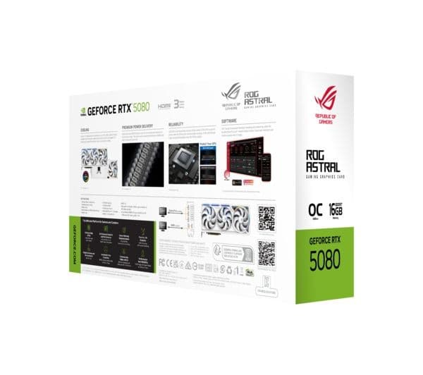 ASUS ROG Astral GeForce RTX 5080 OC 16GB GDDR7 Graphics Card - White - Image 9