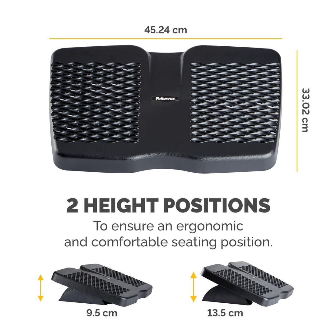 Fellowes Refresh Foot Rest with Massage Surface - Black (8066001) - Image 3