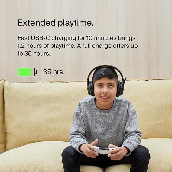Belkin SoundForm Inspire Wireless Kids Over-Ear Headphones - Black - Image 2