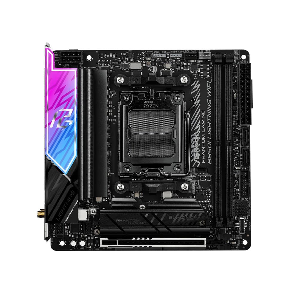 ASRock Phantom Gaming B850I Lightning WiFi AMD B850 DDR5 Socket AM5 Mini-ITX Motherboard - Image 3