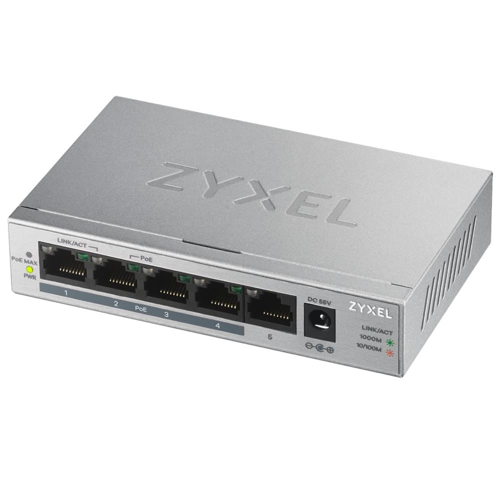Zyxel GS1005HP 5-Port Gigabit Unmanaged PoE+ Desktop Switch, 60W PoE Budget (GS1005HP-GB0101F) - Image 7