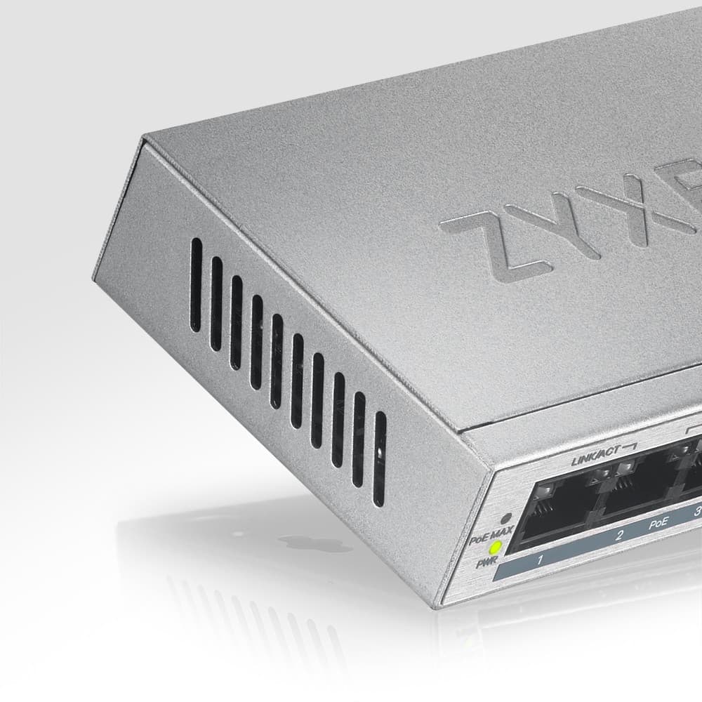 Zyxel GS1005HP 5-Port Gigabit Unmanaged PoE+ Desktop Switch, 60W PoE Budget (GS1005HP-GB0101F) - Image 9