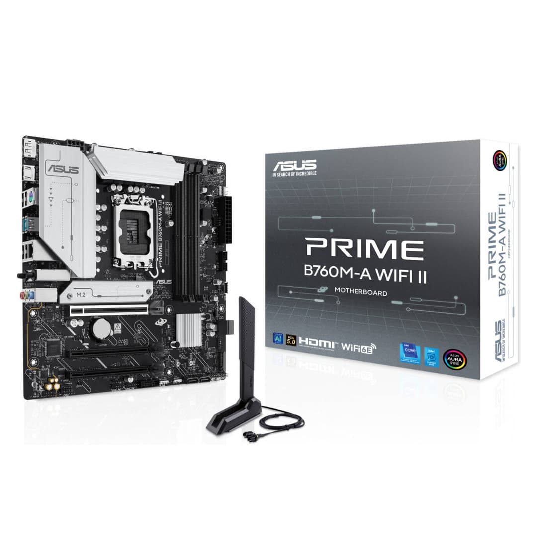 ASUS PRIME B760M-A WIFI II Intel B760 Micro-ATX LGA 1700 Motherboard - Image 1