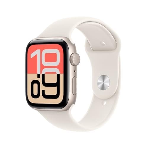Apple Watch SE 3 GPS 44mm Starlight Aluminium Case with Starlight Sport Band - S/M - Image 7