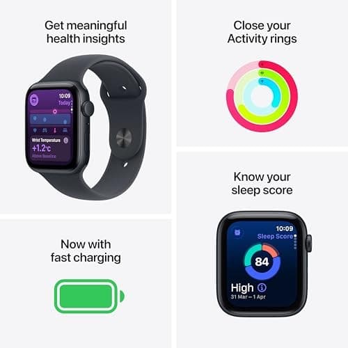 Apple Watch SE 3 GPS 44mm Starlight Aluminium Case with Starlight Sport Band - S/M - Image 8