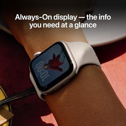Apple Watch SE 3 GPS 44mm Starlight Aluminium Case with Starlight Sport Band - S/M - Image 10