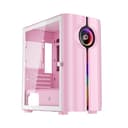 1st Player IS3-BK ARGB Tempered Glass Mid Tower Gaming Case - Pink thumbnail 1