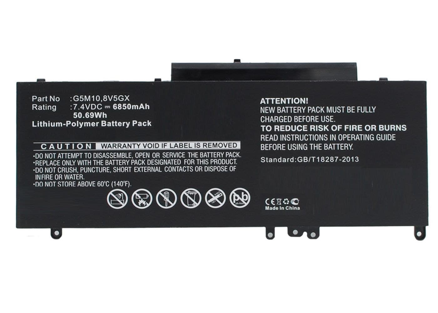 CoreParts MBXDE-BA0067 Replacement Battery for Dell Latitude 3150 / 3160 / E5250 / E5450 / E5270 / E5550, 7.4V 5800mAh Li-Pol, 43Wh