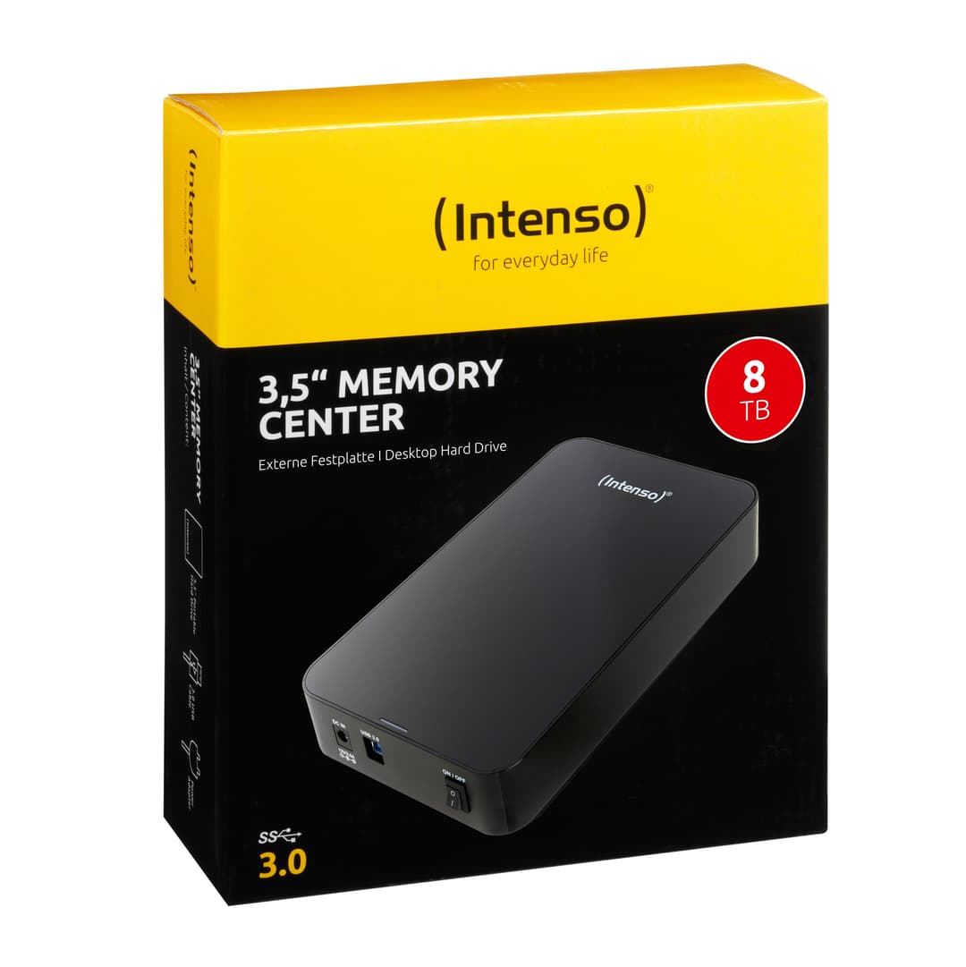 Intenso Memory Center 3.5" USB 3.0 External Hard Drive 8TB Black - Image 2