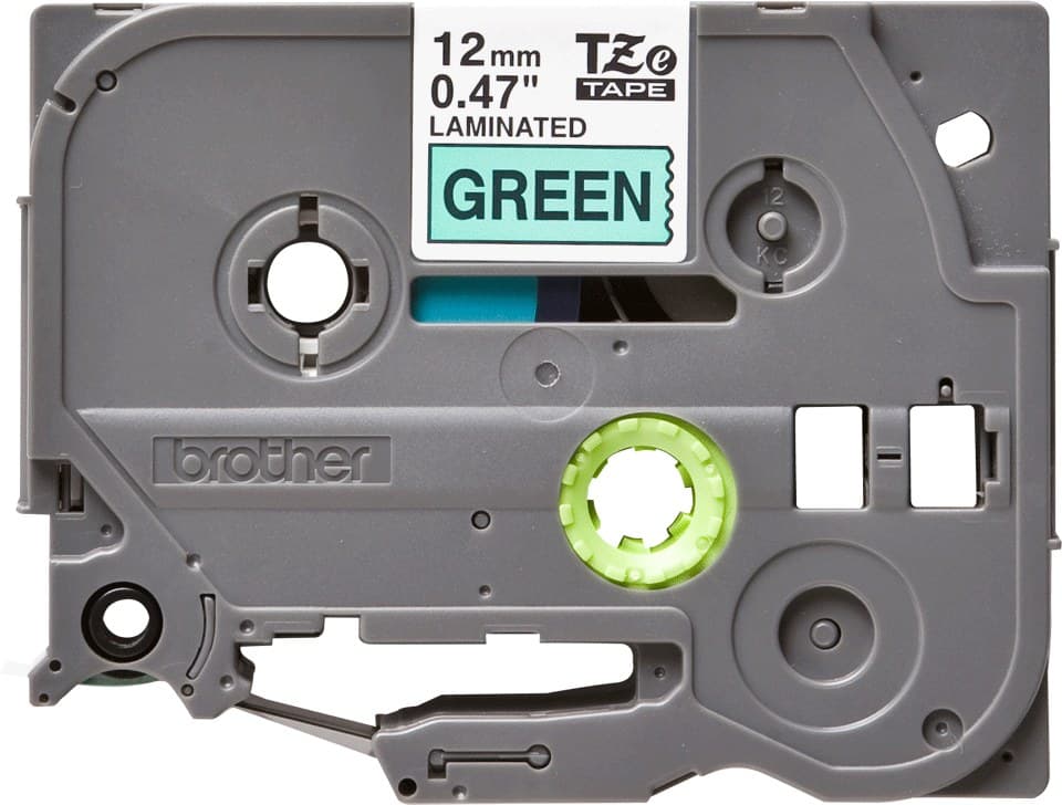 Brother TZe-731 Laminated Label Tape 12mm x 8m, Black on Green - Image 2