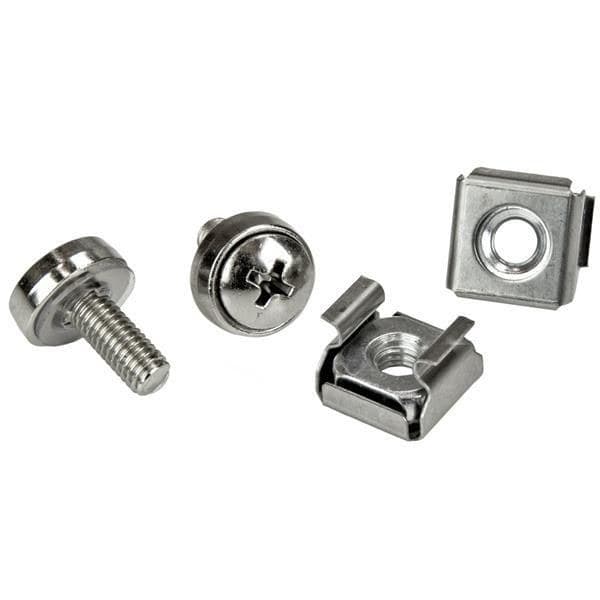 StarTech.com M5 Mounting Screws and Cage Nuts for Server Rack Cabinet, Silver - 100 Pack