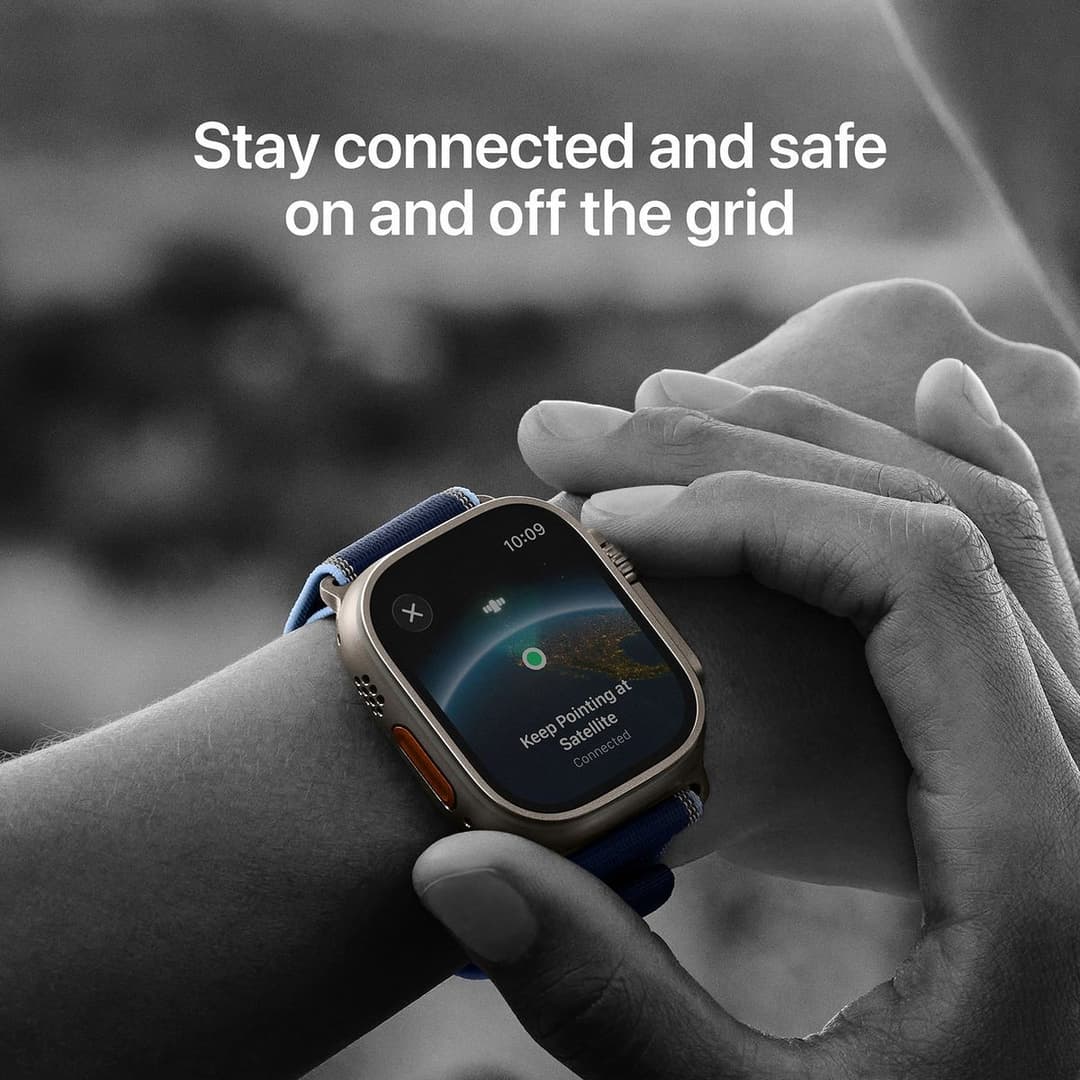 Apple Watch Ultra 3 GPS + Cellular 49mm Natural Titanium Case with Anchor Blue Ocean Band - Large - Image 4