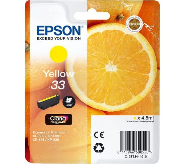 EPSON No. 33 Oranges Yellow Ink Cartridge