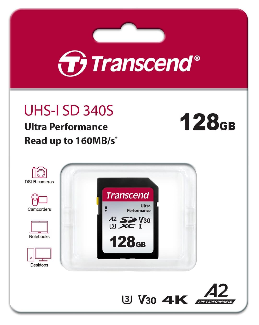 Transcend 340S UHS-I SDXC Card U3 V30 A2 128GB - Image 2