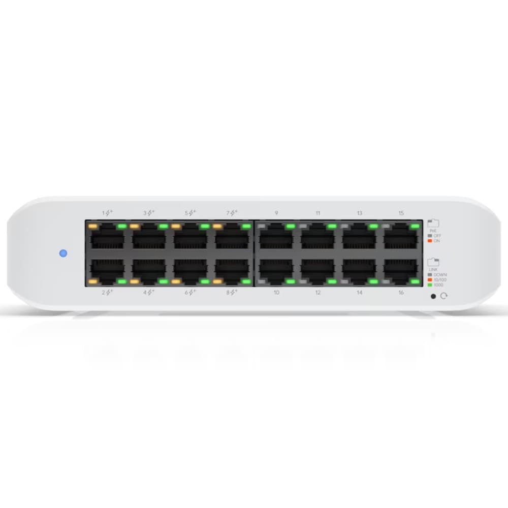 Ubiquiti USW LITE 16 POE Managed Network Switch - 16 Ports