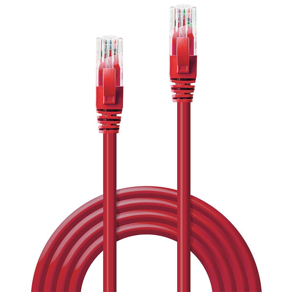 Lindy 0.5m Cat.6 U/UTP Ethernet Cable, Red - Image 3