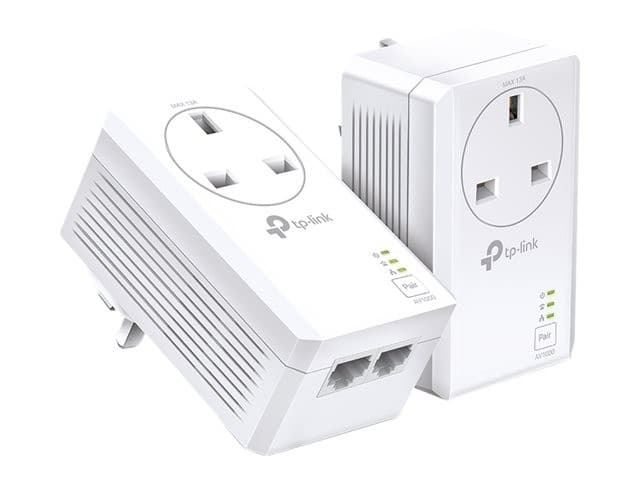 TP-Link TL-PA7027P KIT V1 AV1000 2-Port Gigabit Passthrough Powerline Starter Kit - Image 1
