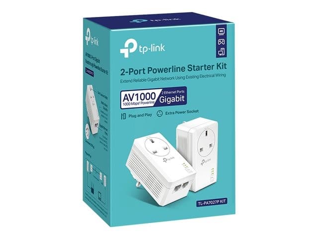 TP-Link TL-PA7027P KIT V1 AV1000 2-Port Gigabit Passthrough Powerline Starter Kit - Image 3