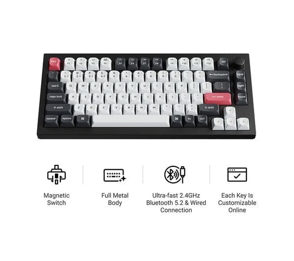 Keychron Q6 HE Full-Size Wireless Mechanical Gaming Keyboard - Carbon Black - Image 5