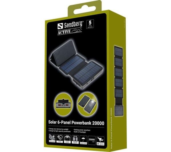 Sandberg 20000 mAh Solar Power Bank Black - Image 5
