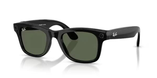 Ray-Ban Meta Wayfarer (Gen 2) Smart Glasses - Shiny Black, Clear to Graphite Green Transitions Lenses - Standard