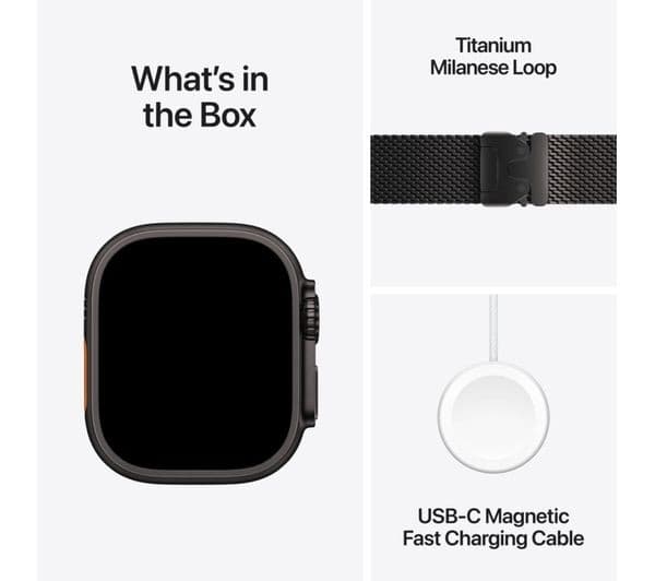 Apple Watch Ultra 3 GPS + Cellular 49mm Black Titanium Case with Black Titanium Milanese Loop - Large - Image 9