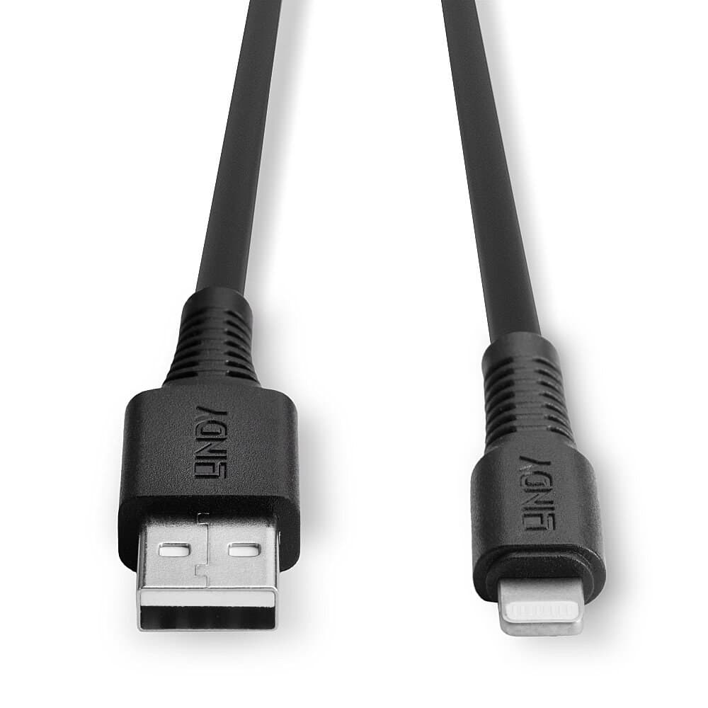 Lindy 0.5m USB to Lightning Cable, Black - Image 4