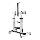 StarTech.com Rolling TV Cart/Stand On Wheels For 60-100inch Flat Screens Up To 220lb (100kg), Height Adjustment via Hand Crank, Mobile/Portable Trolley Mount thumbnail 2