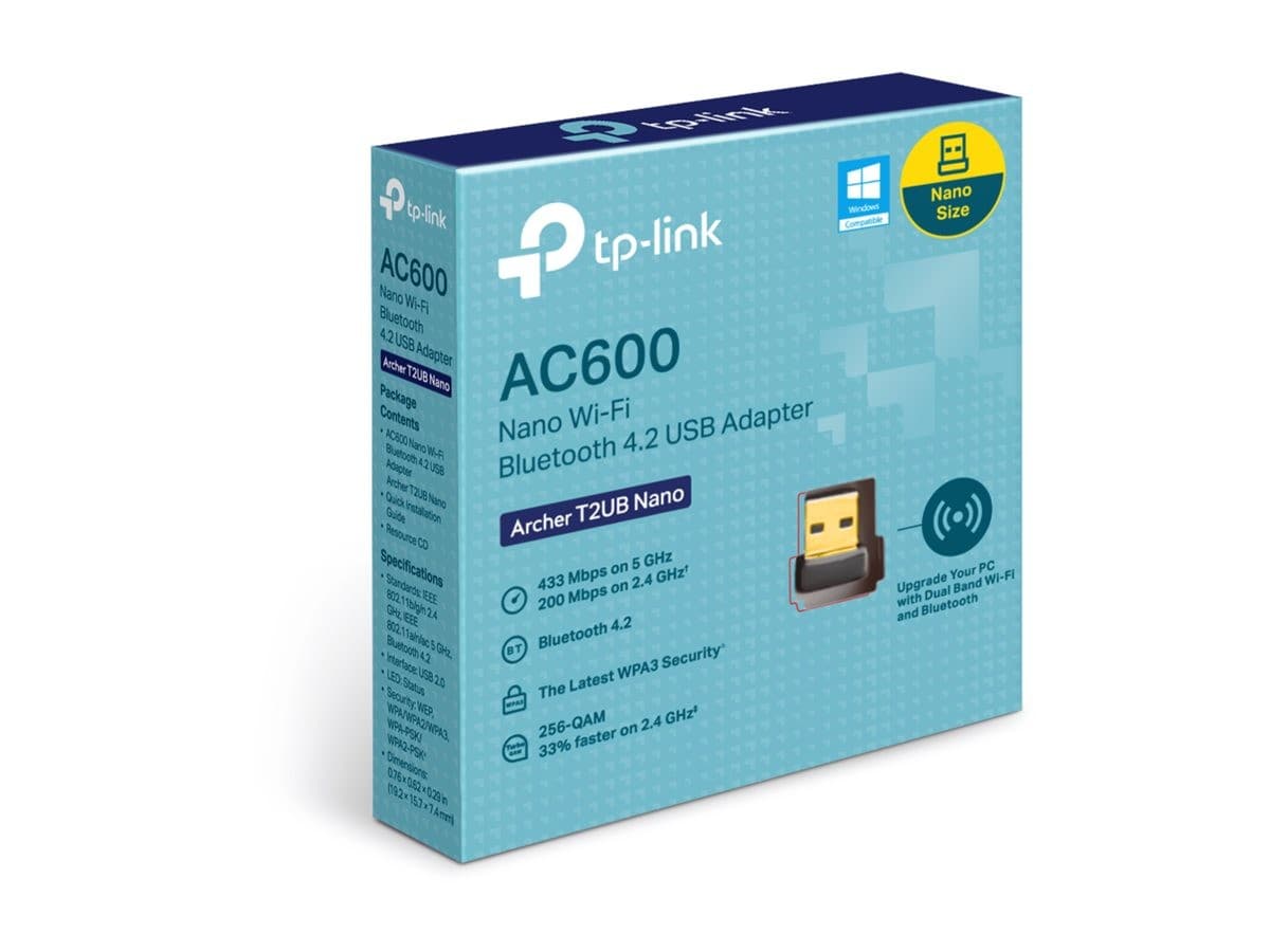 TP-Link Archer T2UB Nano V1 AC600 Dual Band Wi-Fi 5 & Bluetooth 4.2 USB Adapter