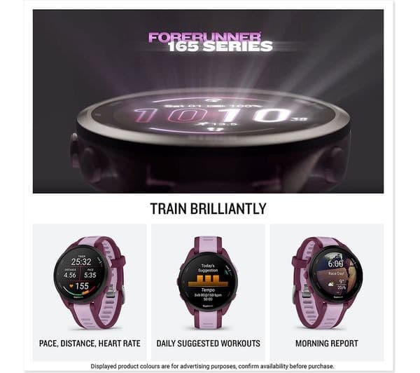 Garmin Forerunner 165 Music 43mm GPS Running Smartwatch - Black/Slate Grey - Image 2