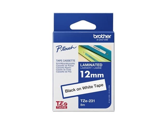 Brother TZe-231 - laminated tape - 1 cassette(s) - Roll (1.2 cm x 8 m) - Image 6